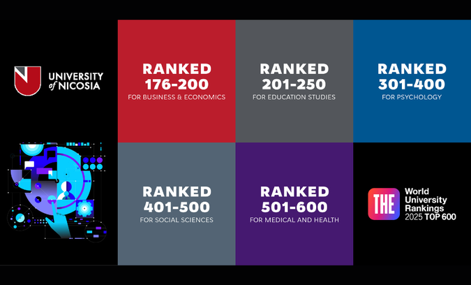 University of Nicosia Ranks #1 in Cyprus and Greece in Four Subject Areas in 2025