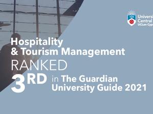 Τhe University of Central Lancashire (UCLan) among the top 3 UK universities in the Hospitality & Tourism Management field